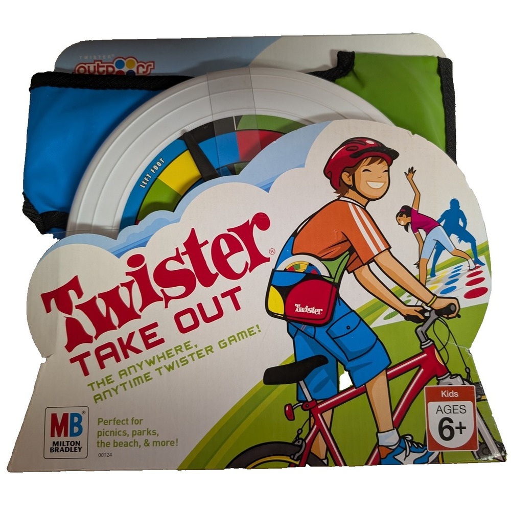 Twister Take Out Game Milton Bradley Outdoor Travel Kids Ages 6+ Mat Spinner Bag